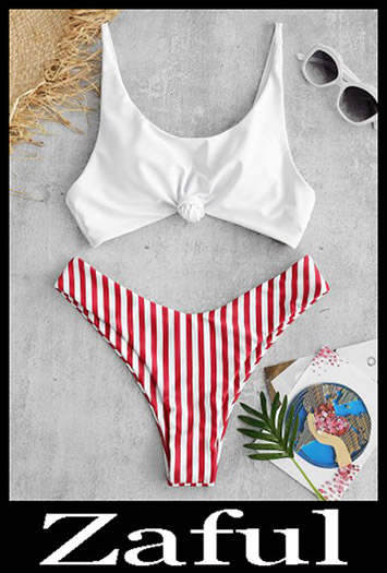 Contrast BikiniZAFUL Contrast Striped Knot Bikini Set